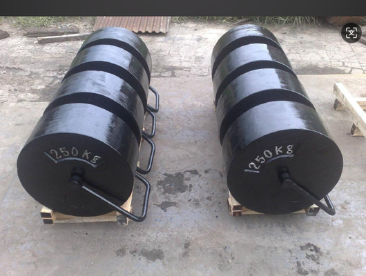 OIML tiêu chuẩn đắp chồng 250kg M1 trọng lượng thử nghiệm sắt đúc cân hiệu cho cần cẩu