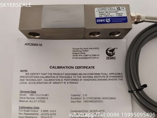 H8C 2t C3 Shear Beam Load Cell ZEMIC Transducer OIML NETP Sensor cho cân